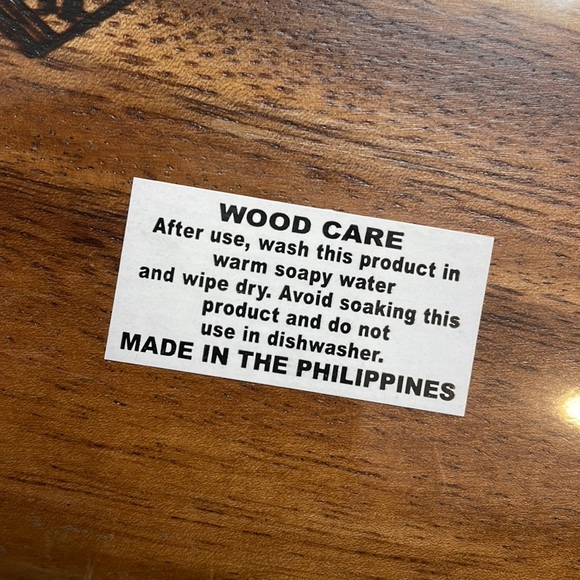 BH Wood Serveware 7 pc Set. 3 bowls, 3 spoons & Tray. NEW!! Made in Philippines - Picture 6 of 6